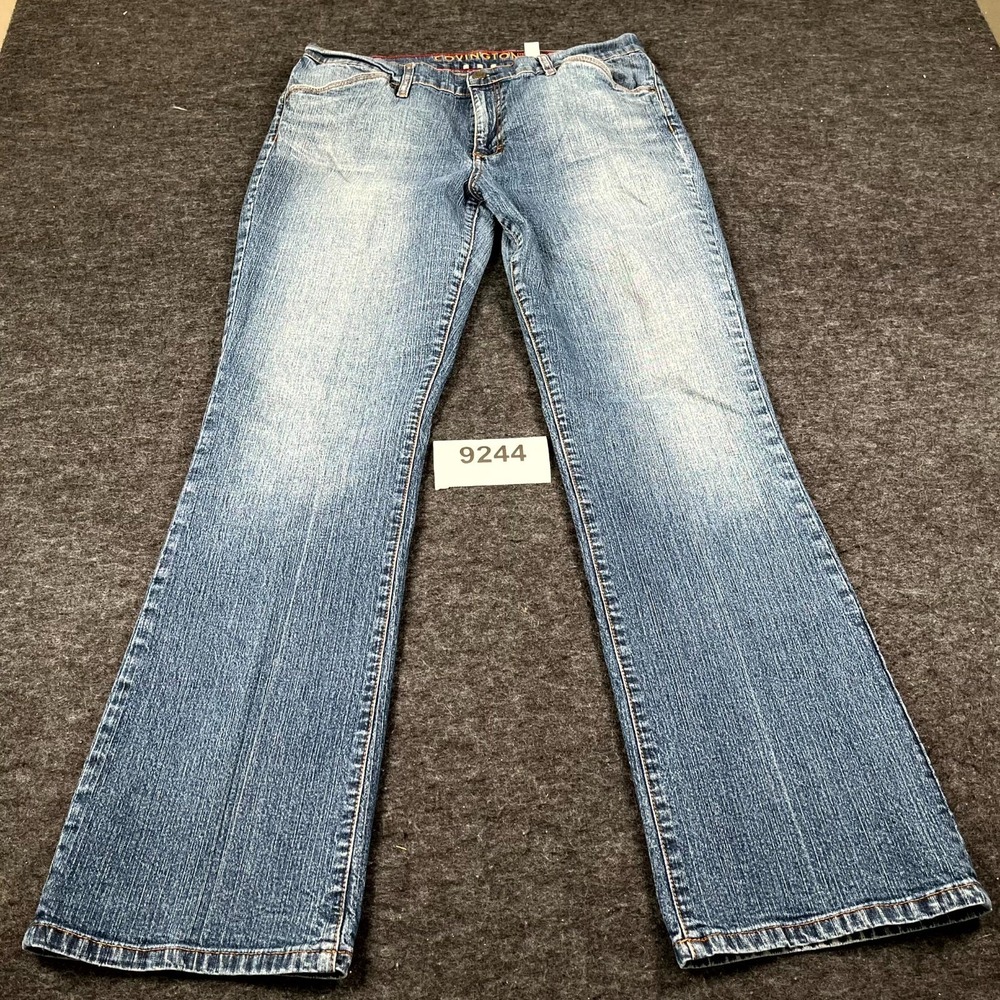 COVINGTON Jeans Women 12 Blue Denim Light Wash Cotton Stretch Bootcut Leg Casual